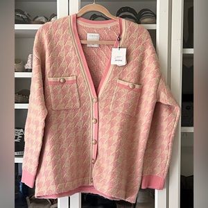 NEW WITH TAGS Sandro Paris Kimberly Cardigan Pink Size 2